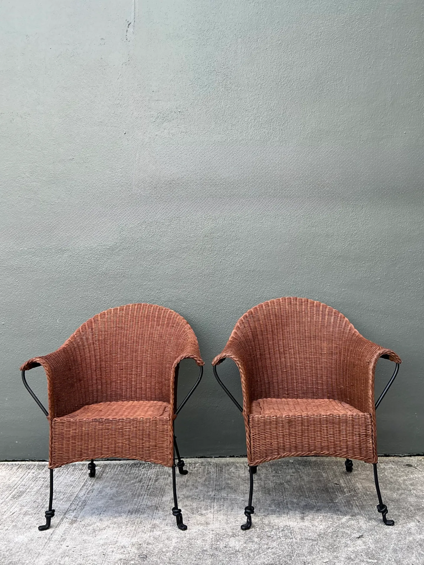 Palecek Vintage Rattan and Metal Chairs - Set of Two — additional photo 4