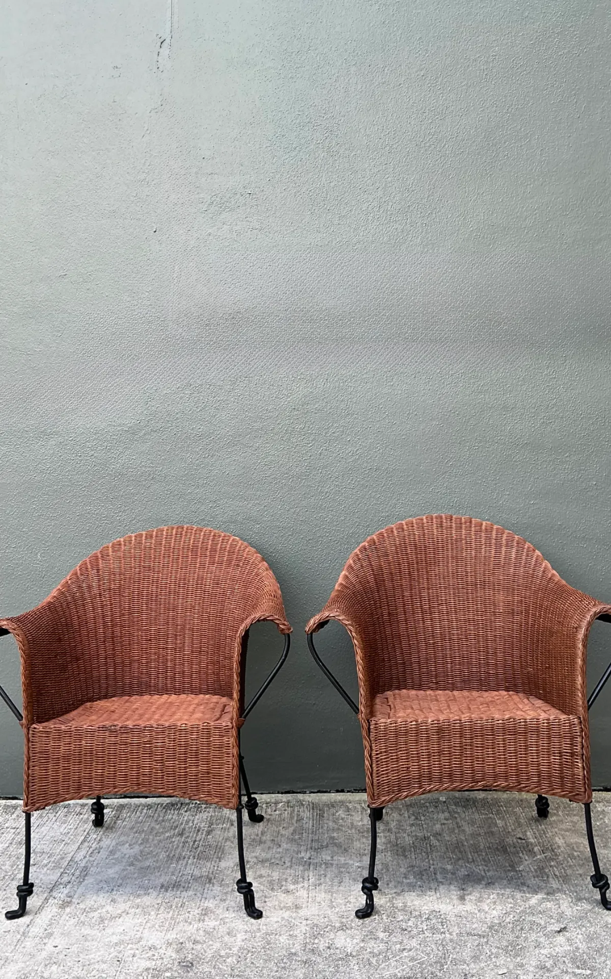 Palecek Vintage Rattan and Metal Chairs - Set of Two — additional photo 4