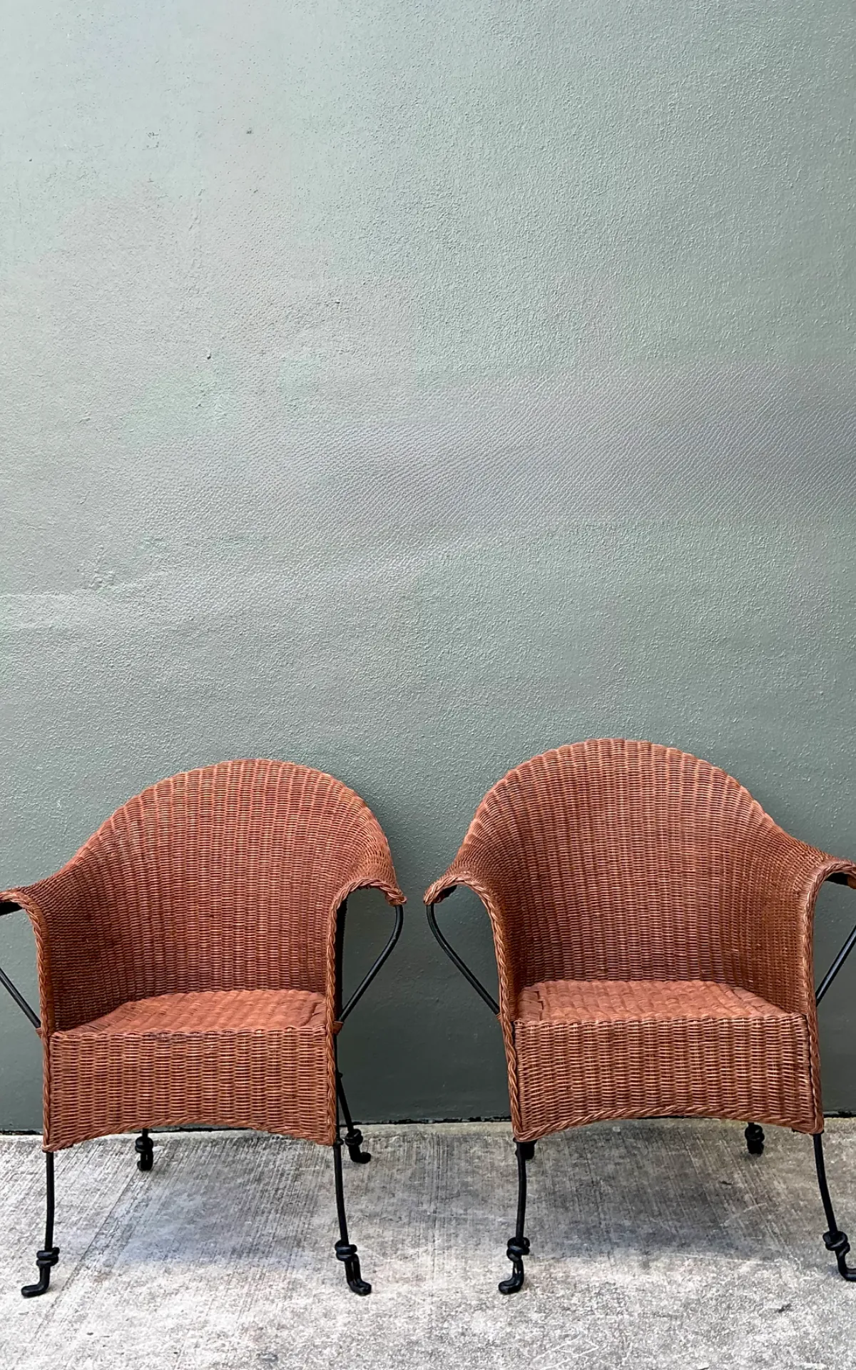 Palecek Vintage Rattan and Metal Chairs - Set of Two — additional photo 1