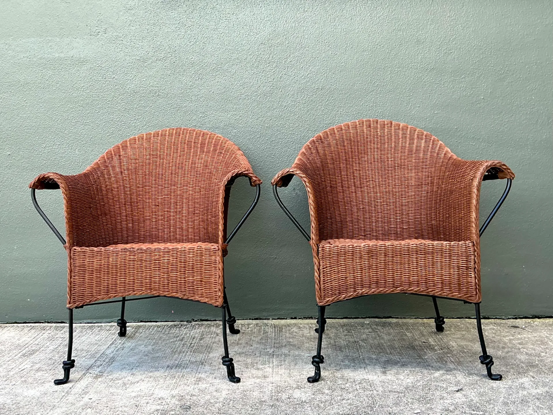Palecek Vintage Rattan and Metal Chairs - Set of Two — additional photo 8