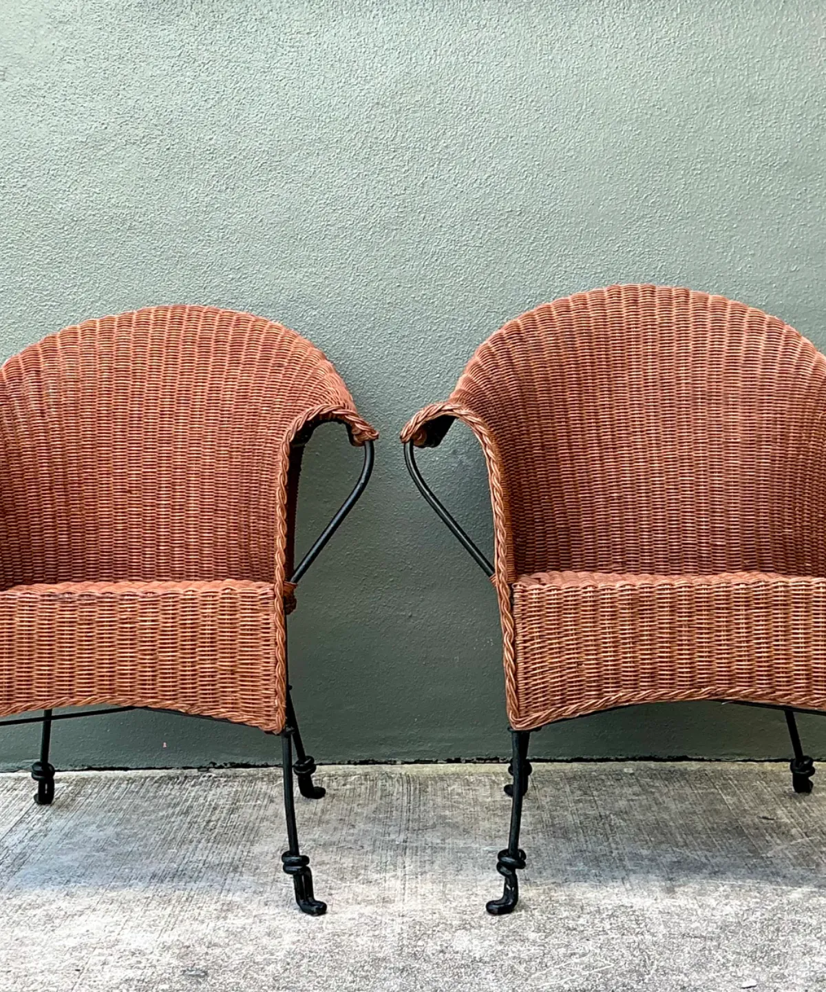Palecek Vintage Rattan and Metal Chairs - Set of Two — additional photo 8
