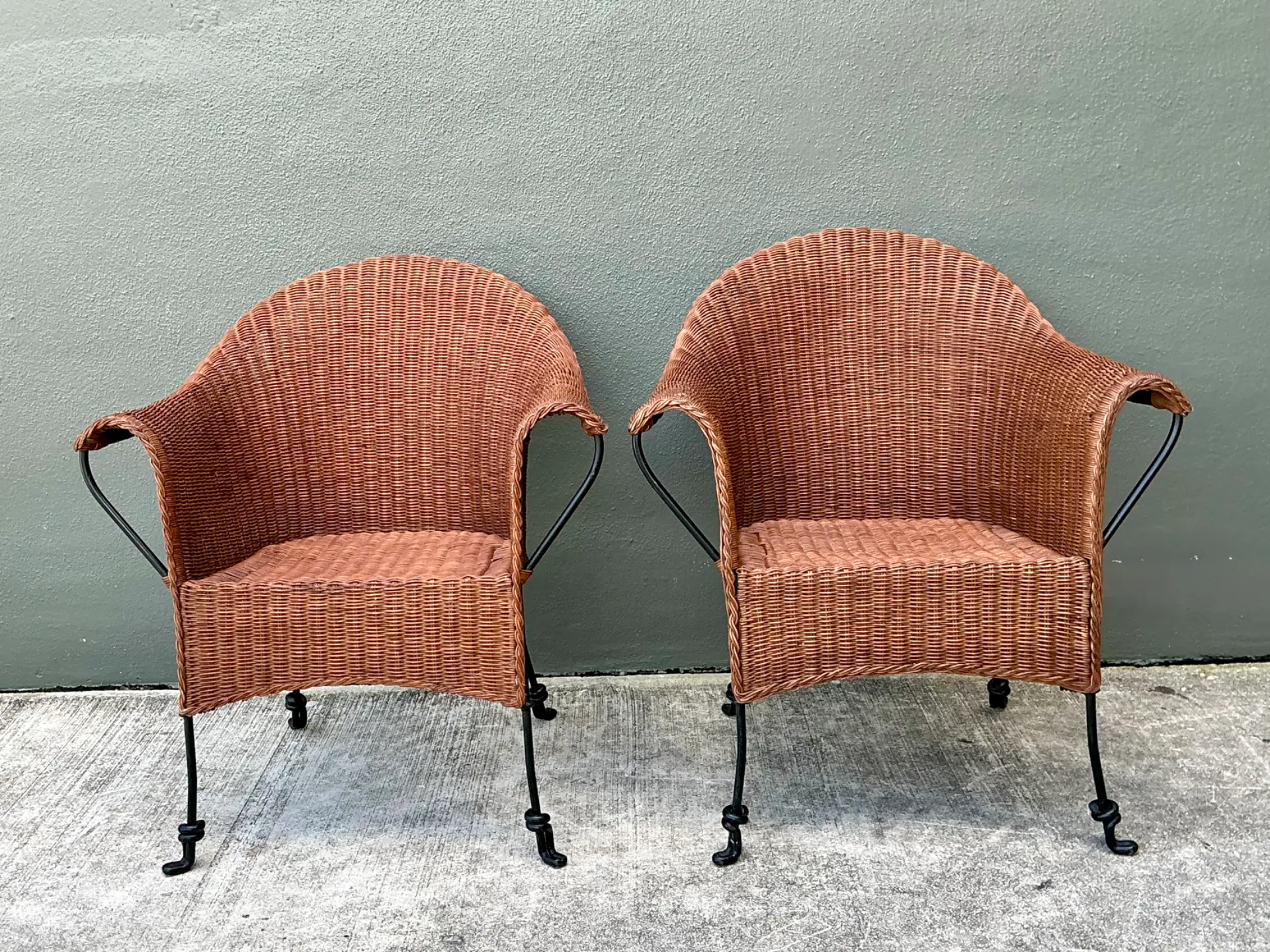 Palecek Vintage Rattan and Metal Chairs - Set of Two — additional photo 5