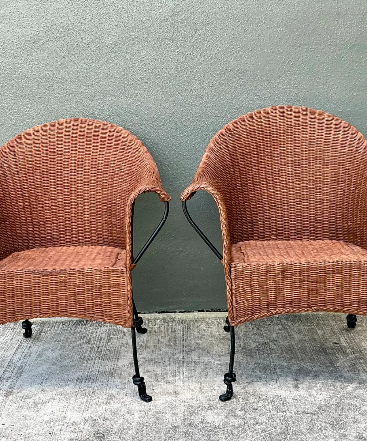 Palecek Vintage Rattan and Metal Chairs - Set of Two — additional photo 5