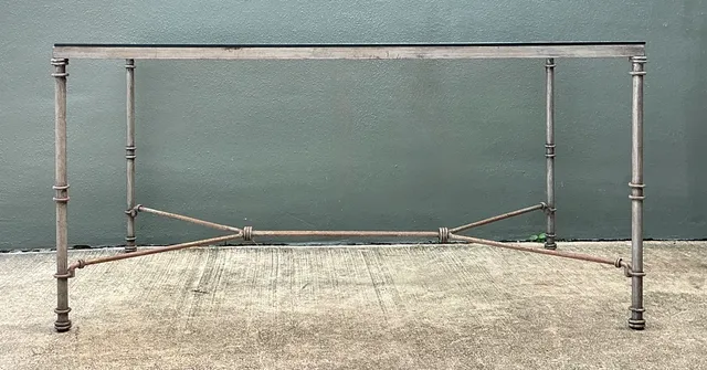 Vintage Outdoor Metal and Glass Dining Table — additional photo 1