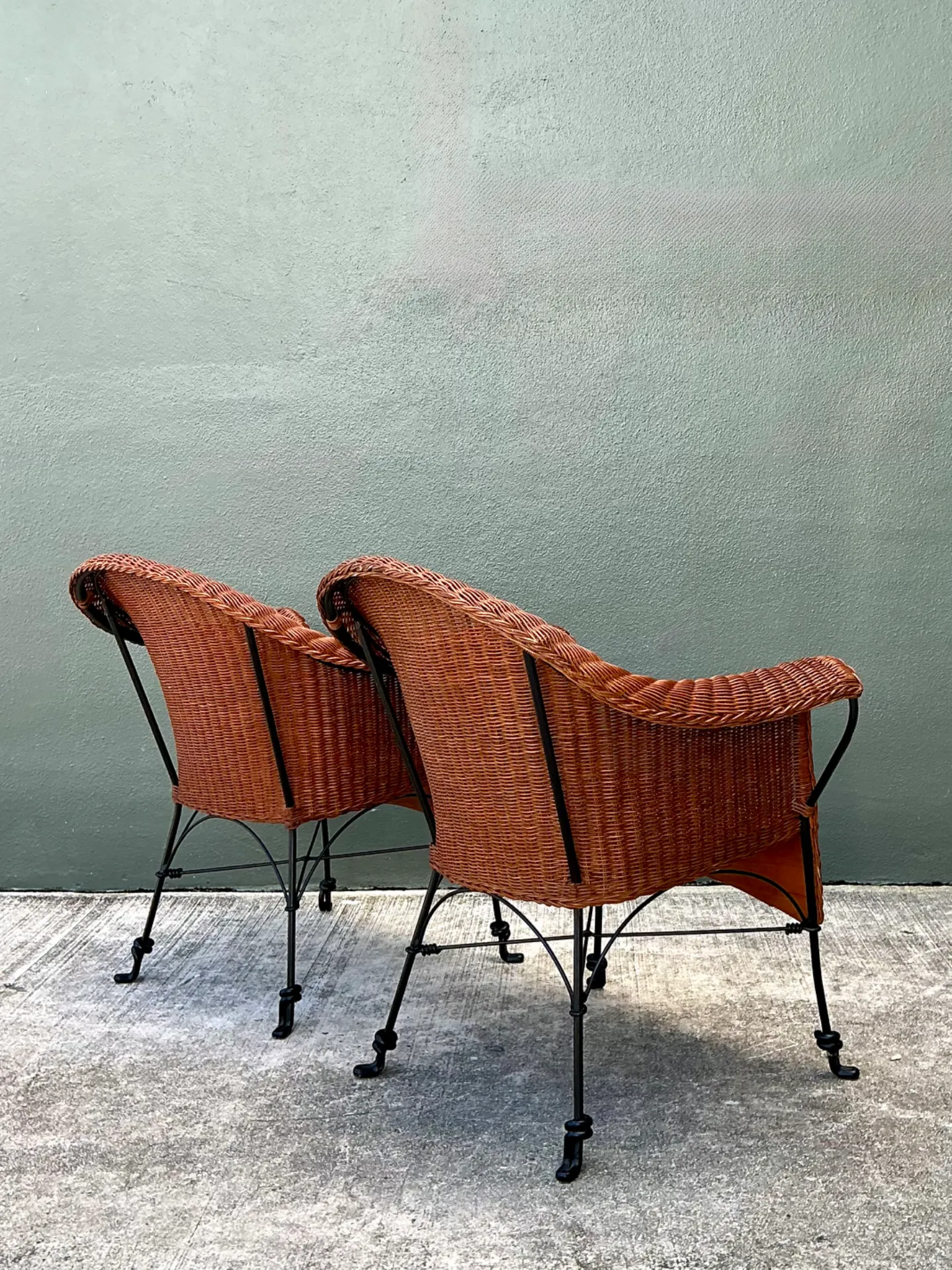 Palecek Vintage Rattan and Metal Chairs - Set of Two — additional photo 7