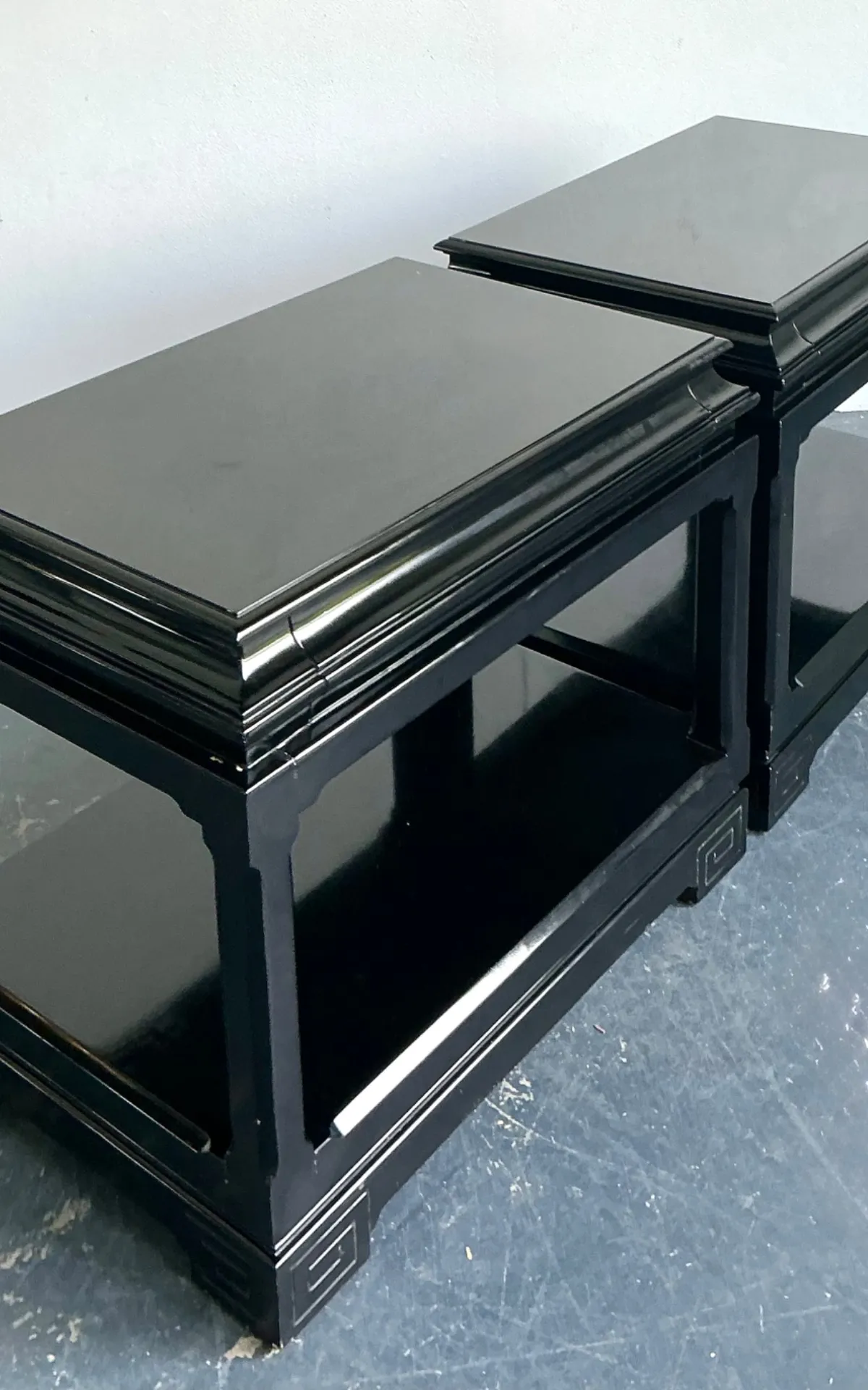 Vintage Ralph Lauren Chinoiserie Black Lacquered Side Tables - A Pair — additional photo 3