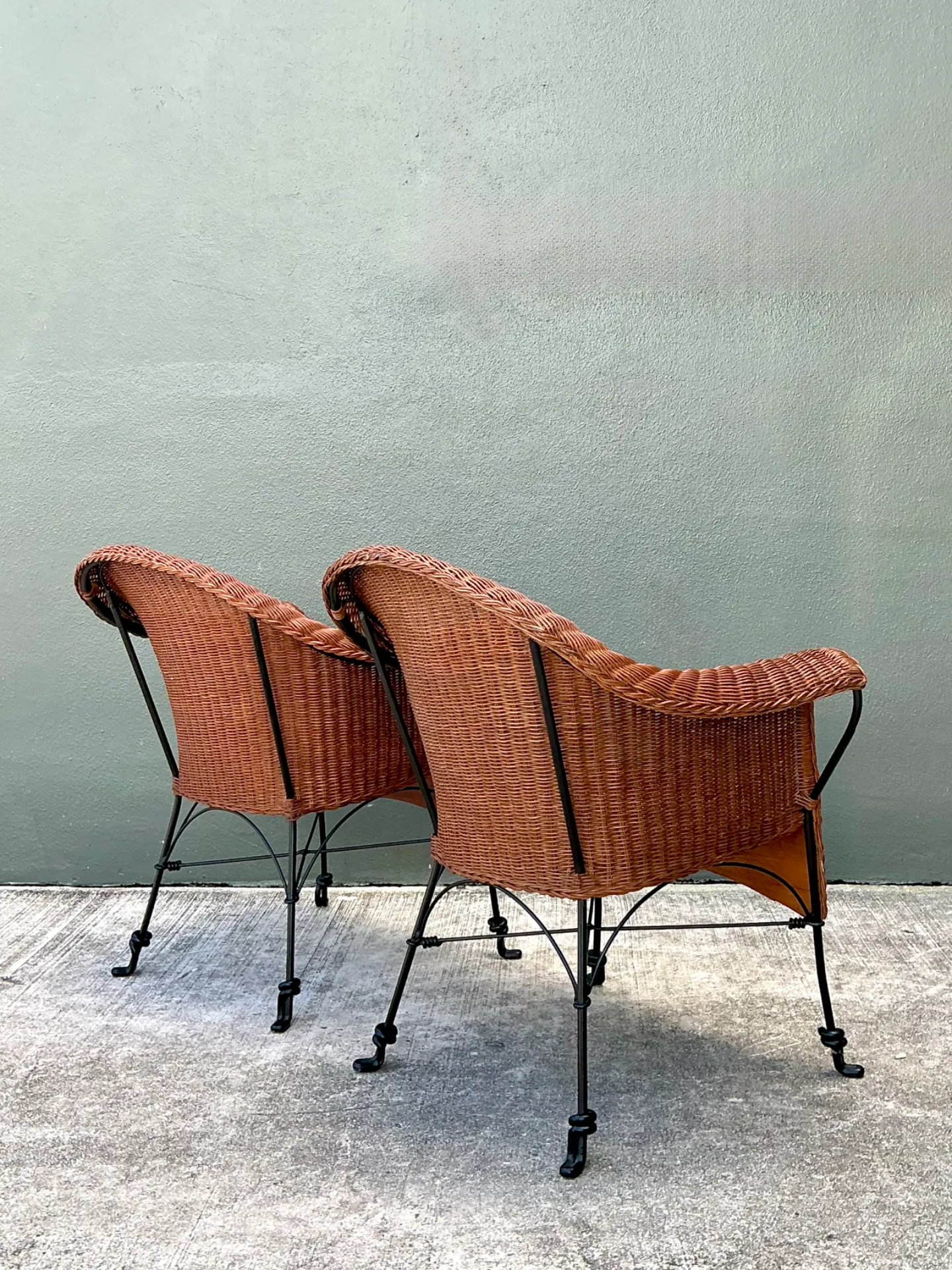 Palecek Vintage Rattan and Metal Chairs - Set of Two — additional photo 6