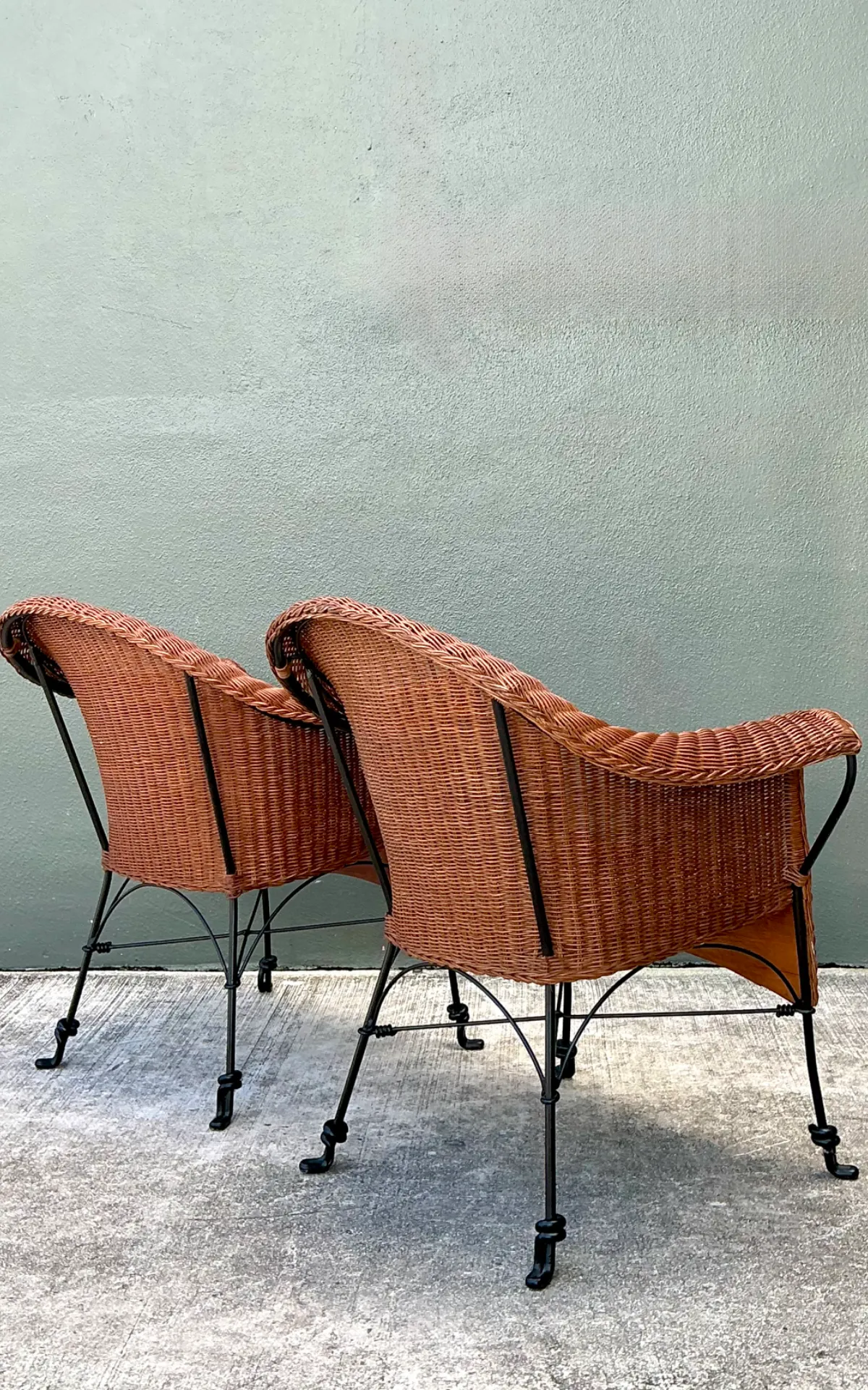 Palecek Vintage Rattan and Metal Chairs - Set of Two — additional photo 6