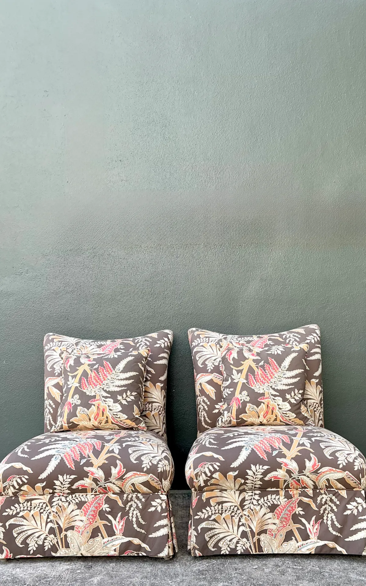 Brunschwig And Fils “Seychelles” Cotton Print Slipper Chairs — additional photo 3
