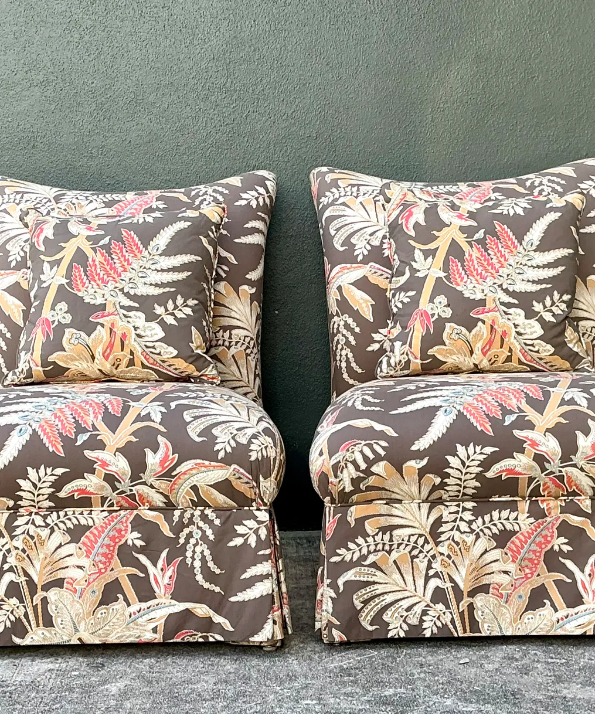 Brunschwig And Fils “Seychelles” Cotton Print Slipper Chairs — additional photo 8