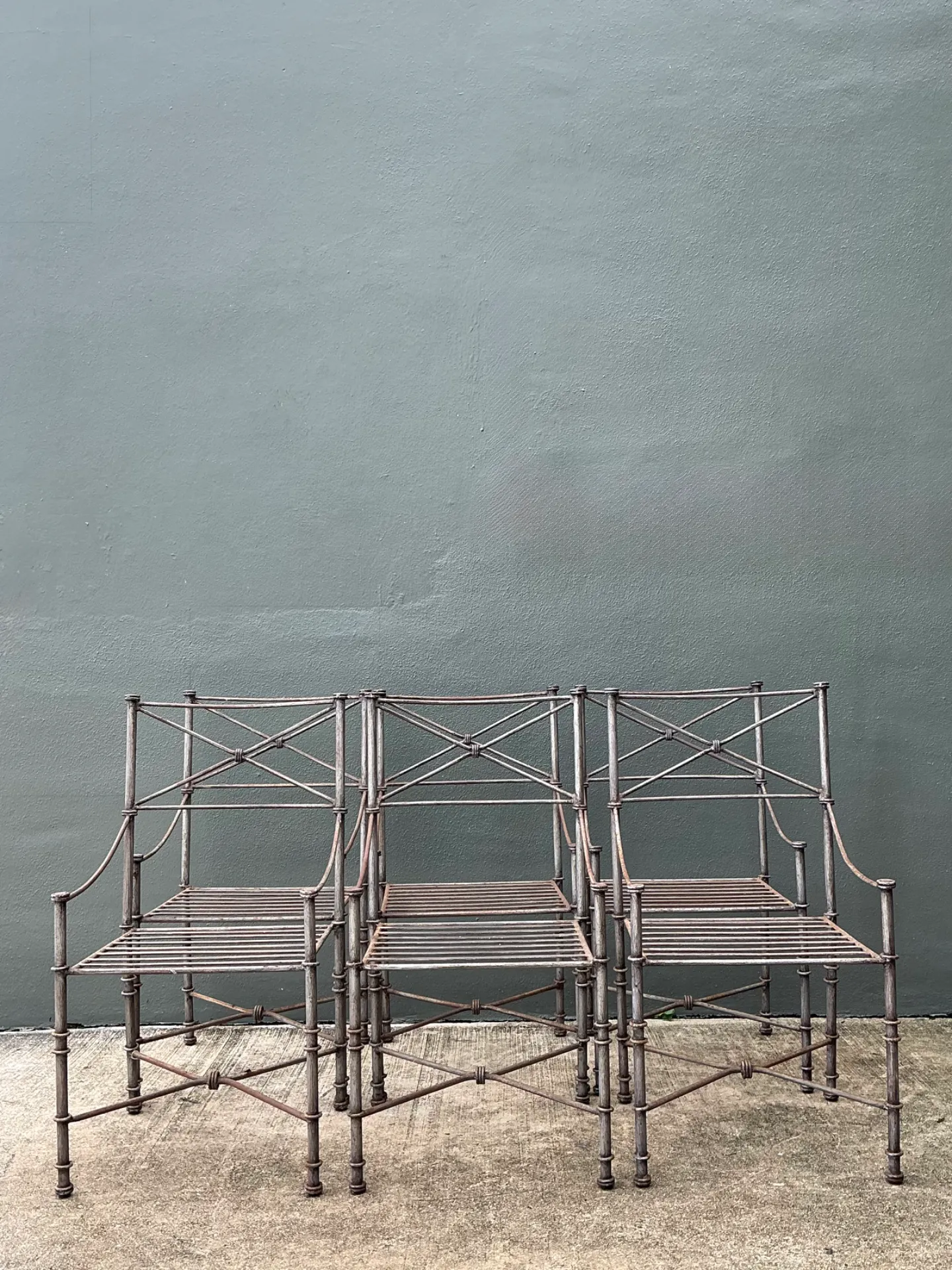 Vintage Target Back Wrought Iron Dining Chairs - Set Of 6 — additional photo 8