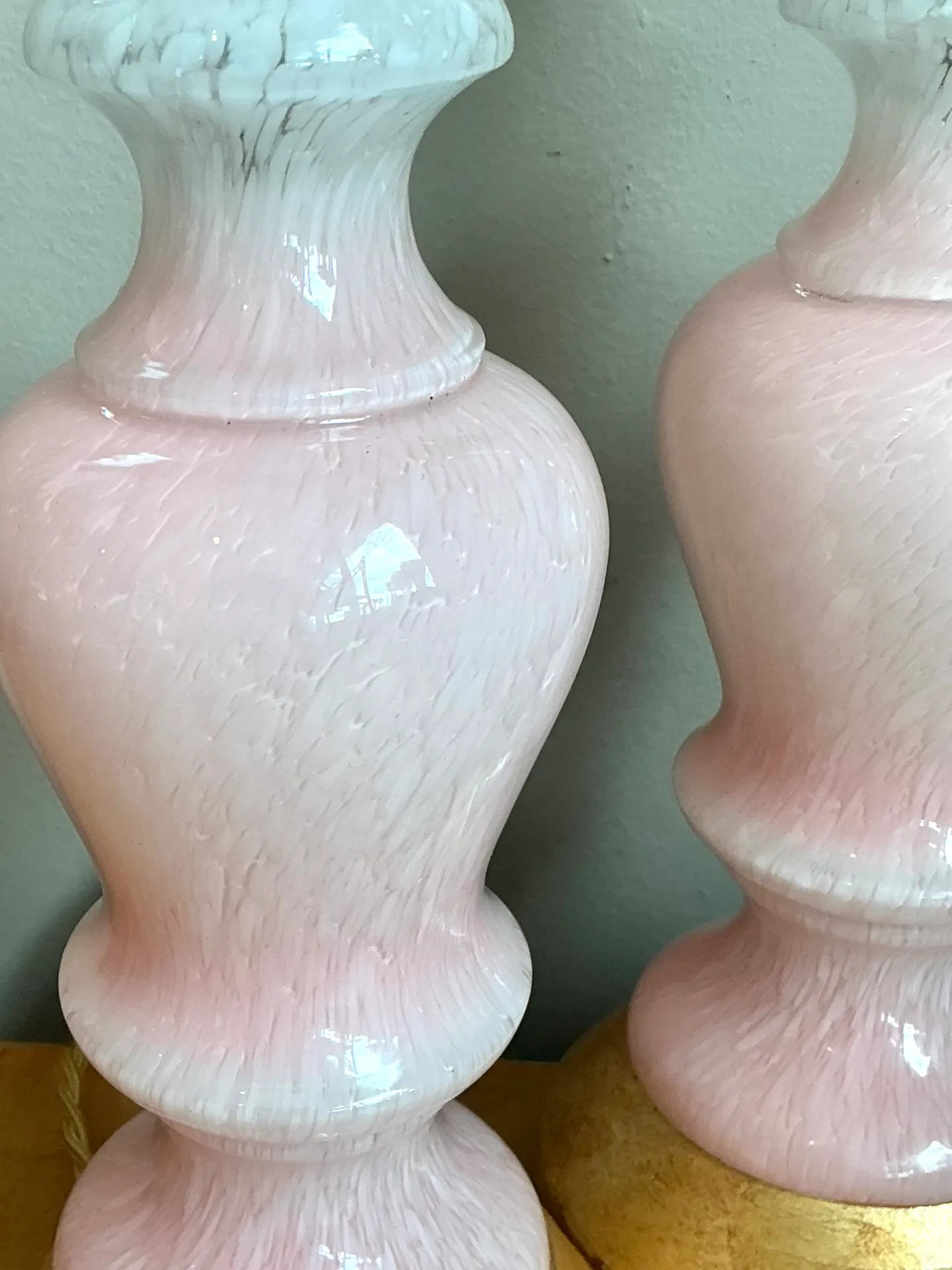 Vintage Pink Murano Blown Glass Table Lamps - Pair — additional photo 7