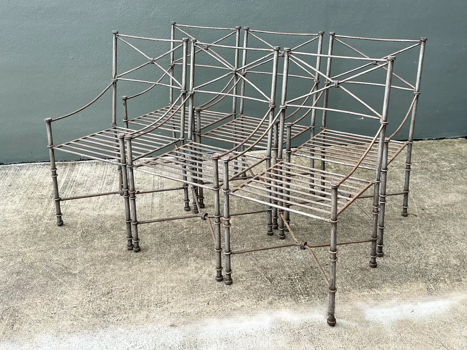 Vintage Target Back Wrought Iron Dining Chairs - Set Of 6 — additional photo 7