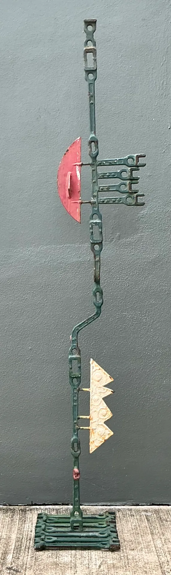 Vintage Industrial Welded Wrench Metal Sculpture - Back view