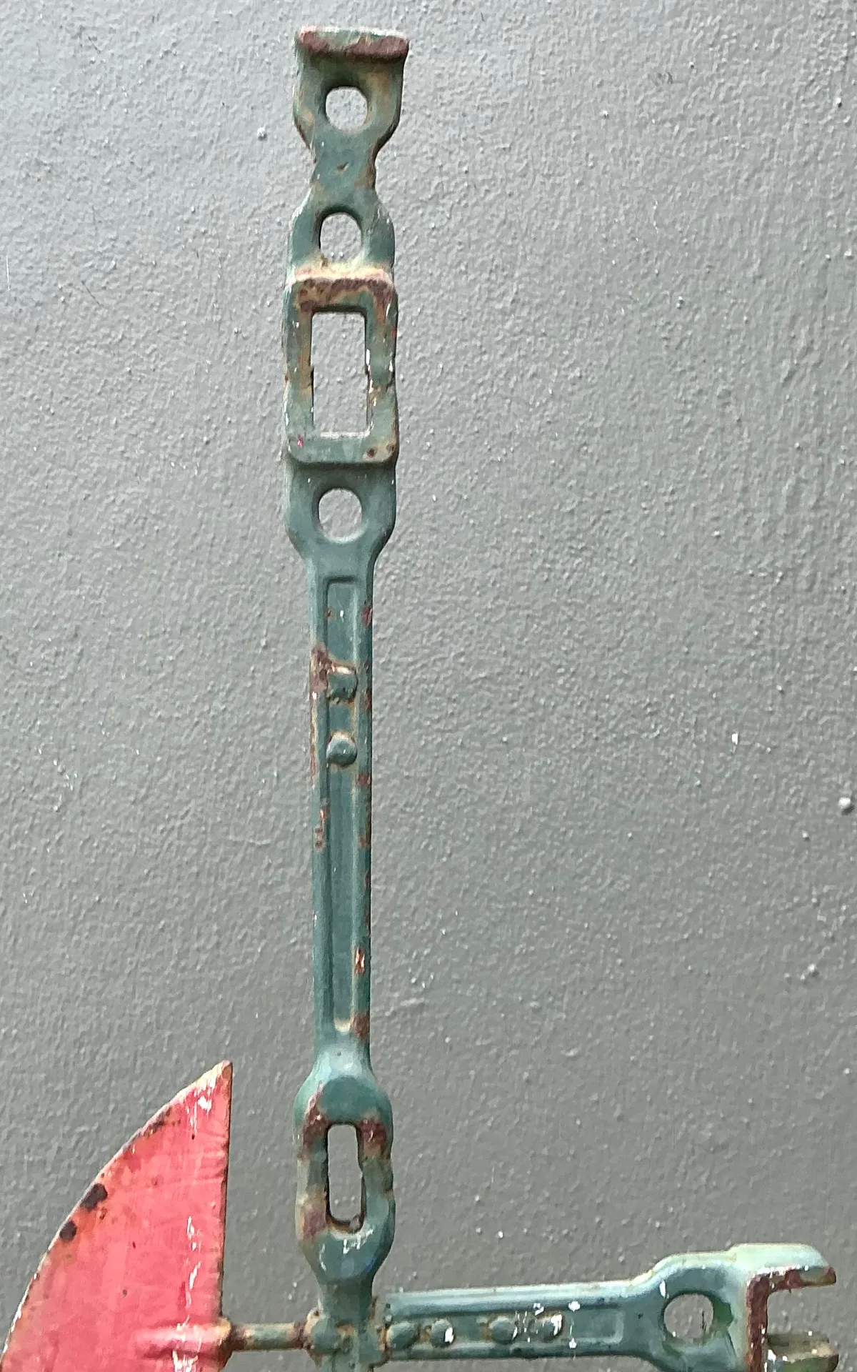 Vintage Industrial Welded Wrench Metal Sculpture - Close-up view