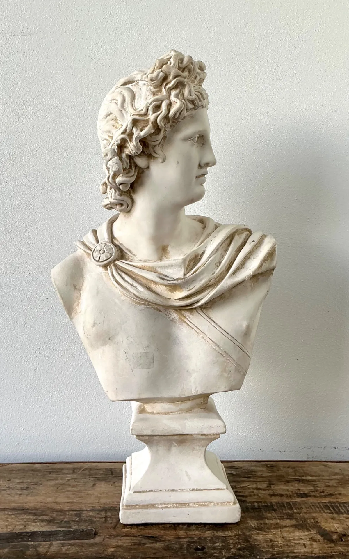 Ceramic Apollo Belvedere Bust Sculpture - Back view
