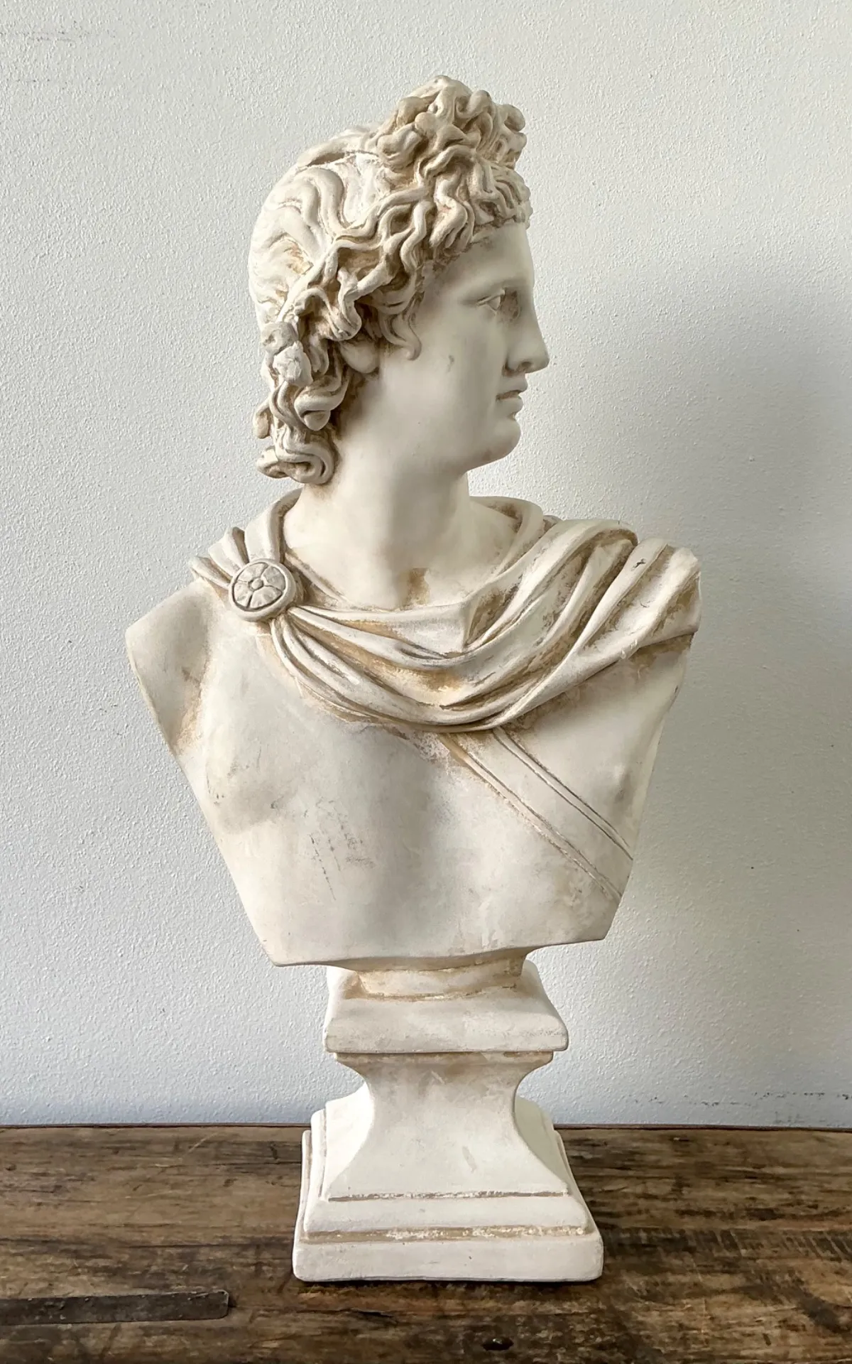 Ceramic Apollo Belvedere Bust Sculpture - Angle view