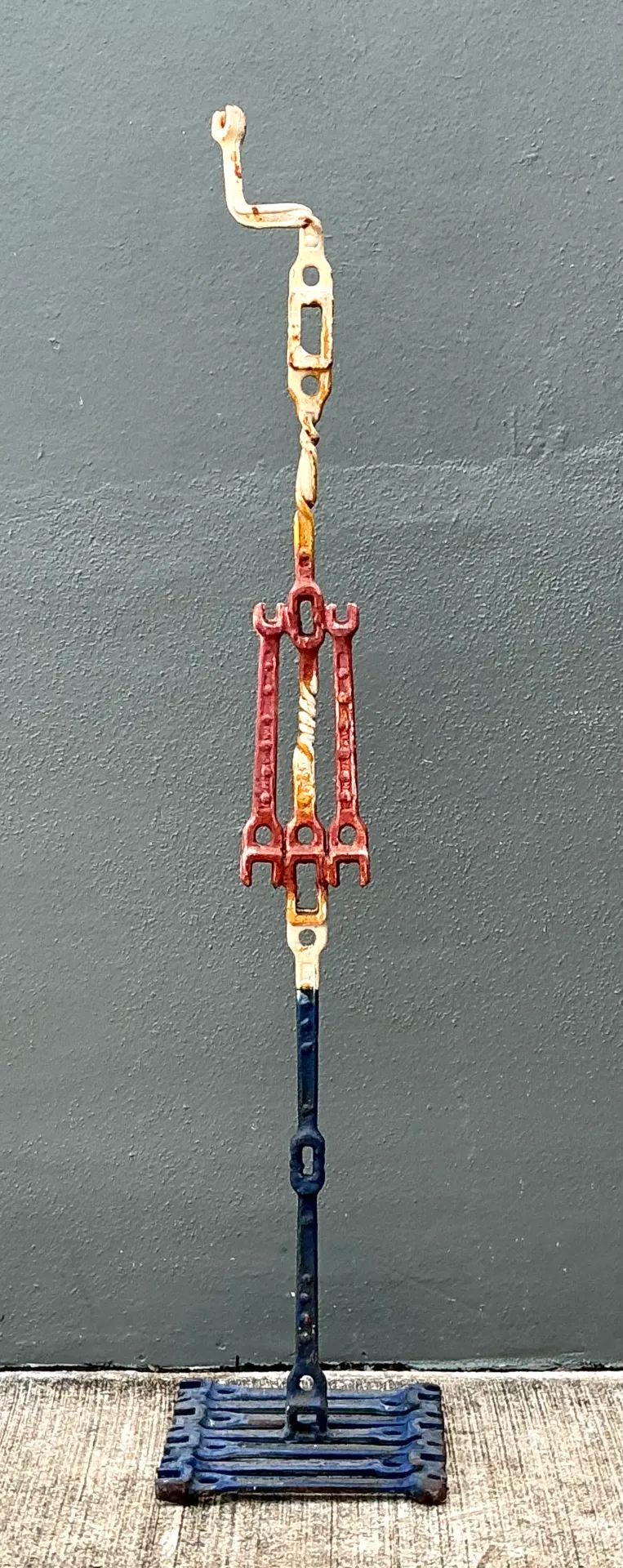 Vintage Industrial Welded Wrench Metal Sculpture - Bottom view