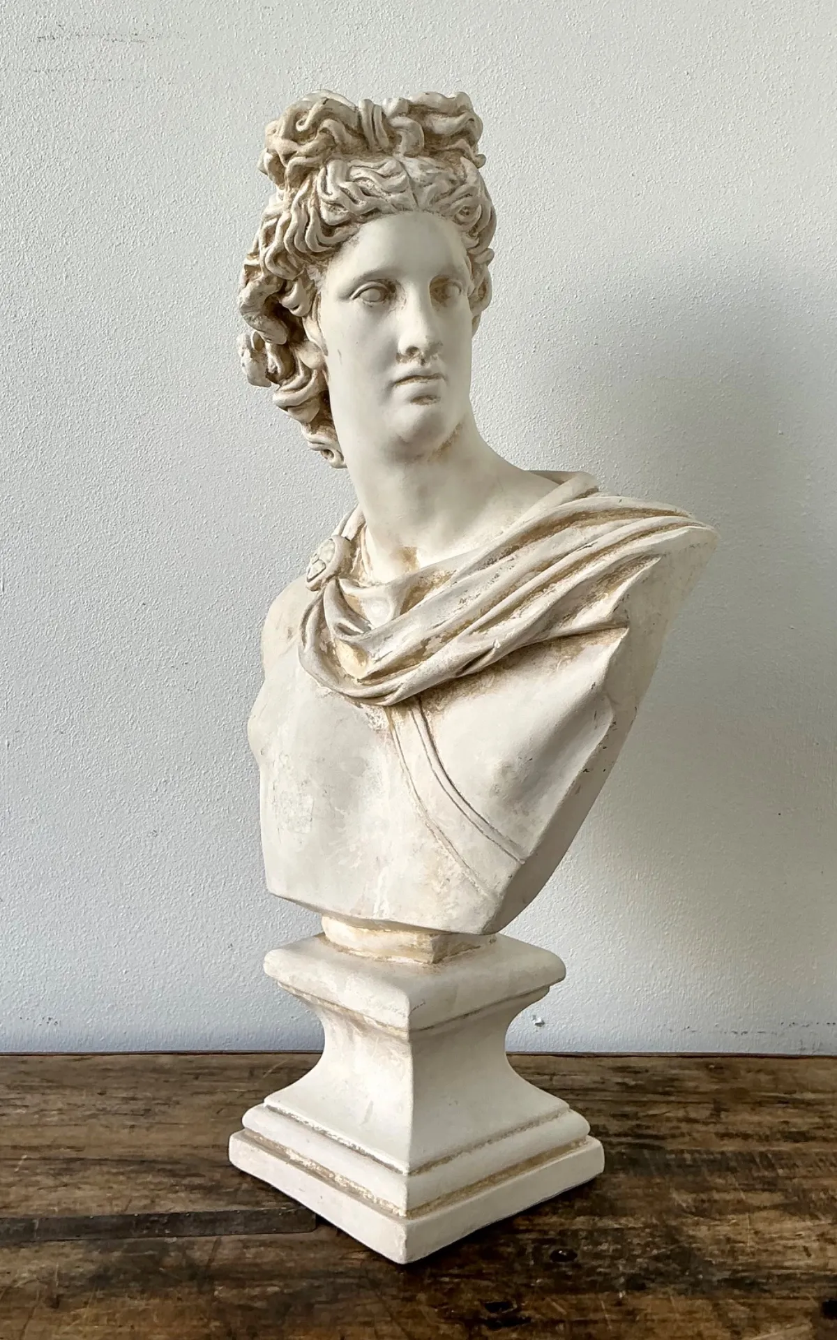 Ceramic Apollo Belvedere Bust Sculpture - Top view