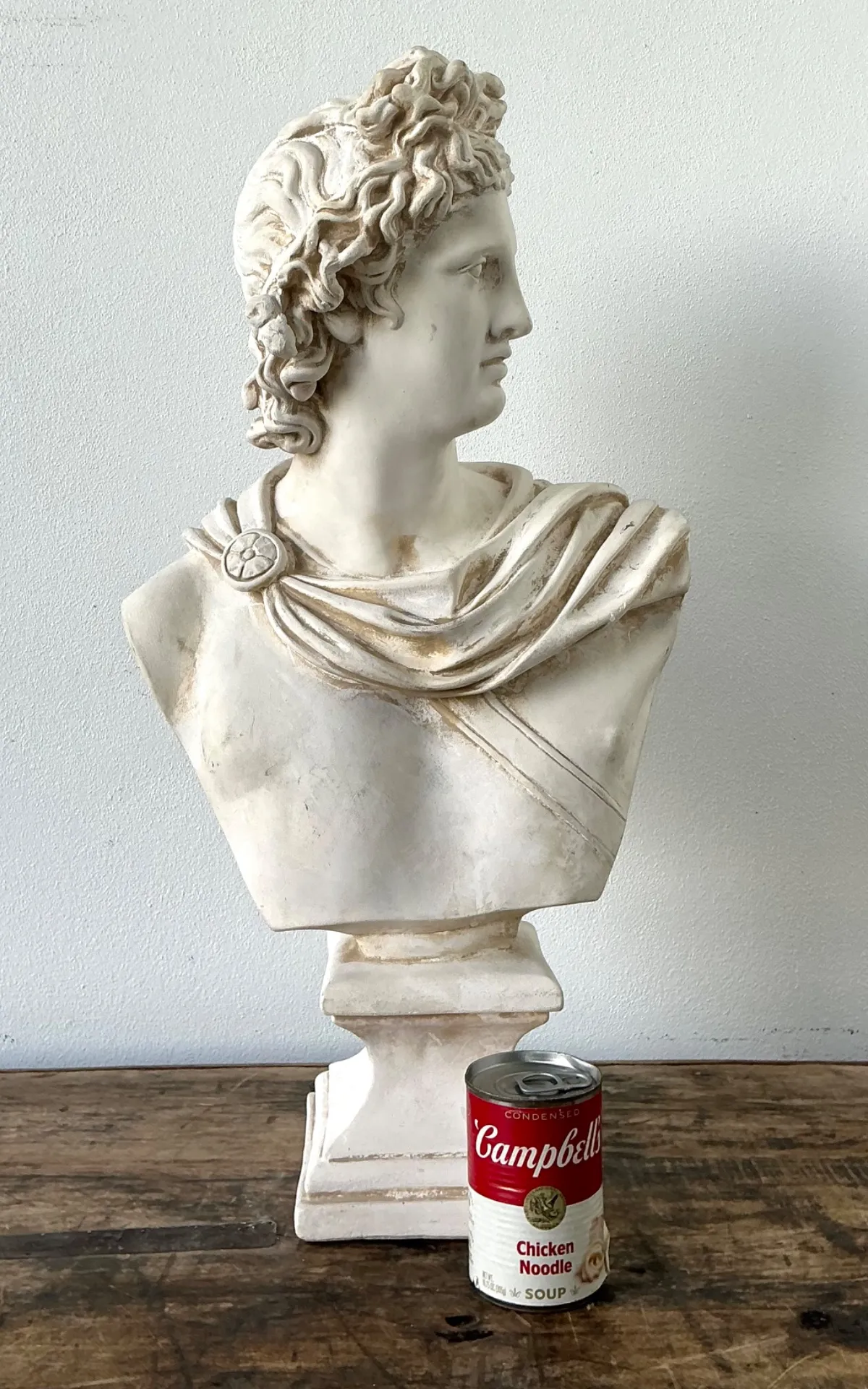 Ceramic Apollo Belvedere Bust Sculpture - Bottom view