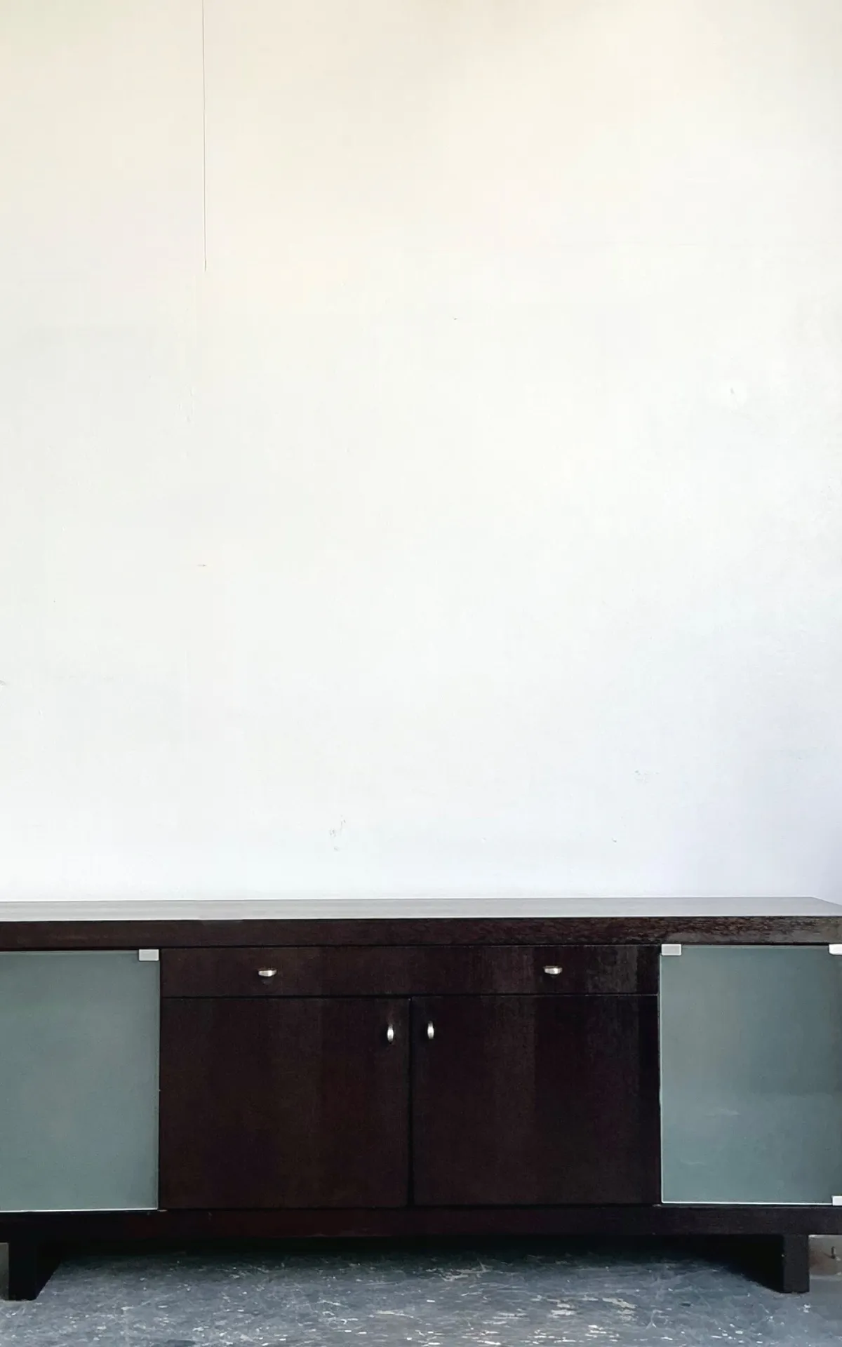 Vintage Frosted Glass Door Ebony Sideboard — additional photo 3