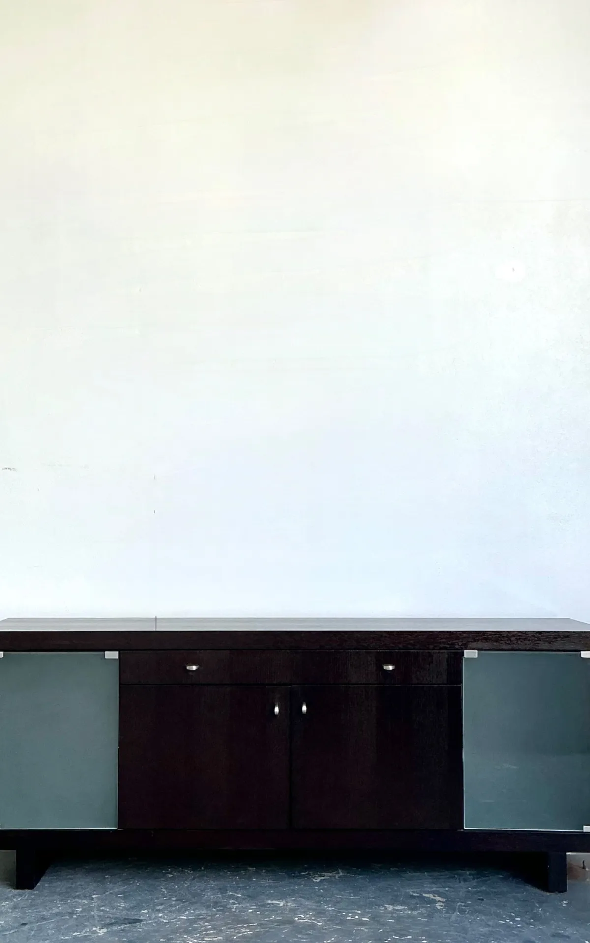 Vintage Frosted Glass Door Ebony Sideboard — additional photo 2