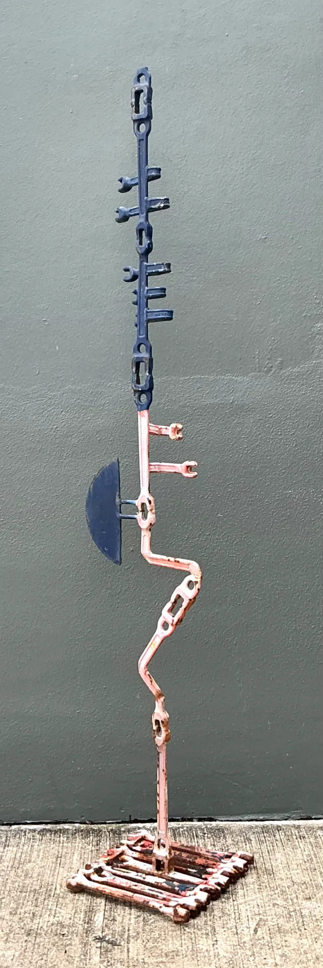Vintage Industrial Welded Wrench Metal Sculpture - Interior view