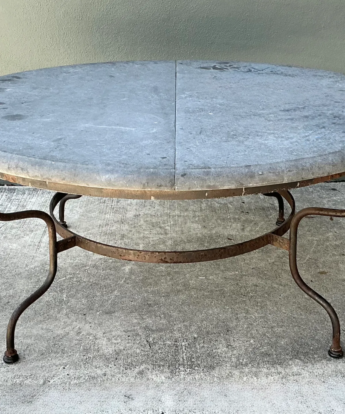 Vintage Monumental Solid Granite Top Dining Table — additional photo 1