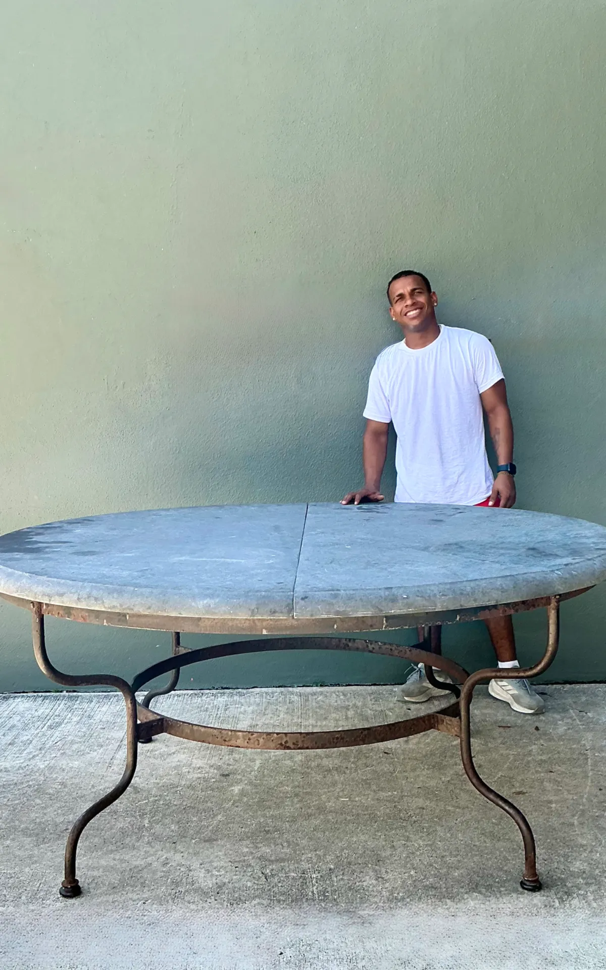 Vintage Monumental Solid Granite Top Dining Table — additional photo 5