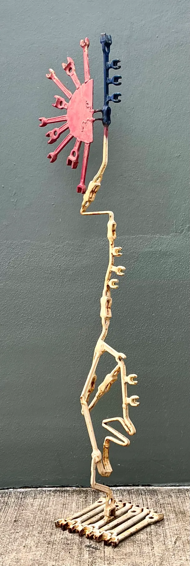 Vintage Industrial Welded Wrench Sculpture — additional photo 1