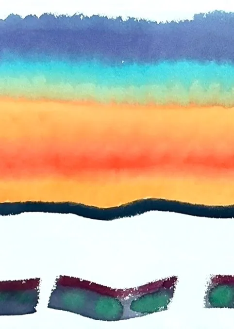 Framed Abstract Joe Orffeo Watercolor Painting — additional photo 4