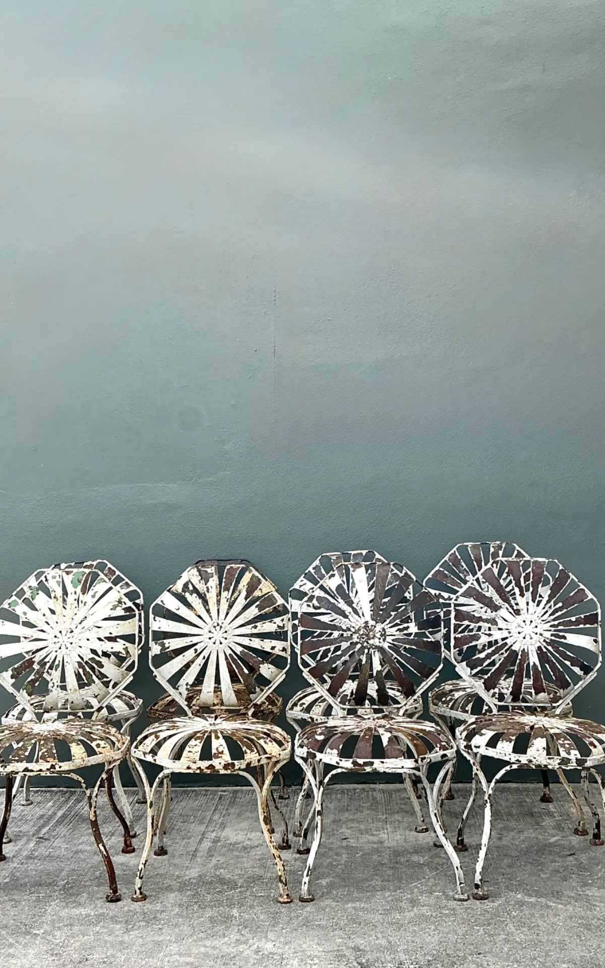 Vintage Francois Carre Sunburst Garden Chairs - Set of Eight — additional photo 3