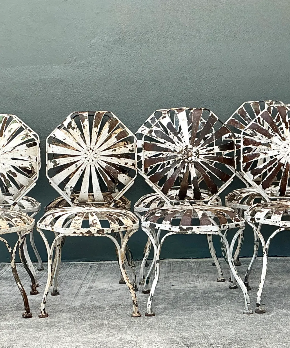 Vintage Francois Carre Sunburst Garden Chairs - Set of Eight — additional photo 1