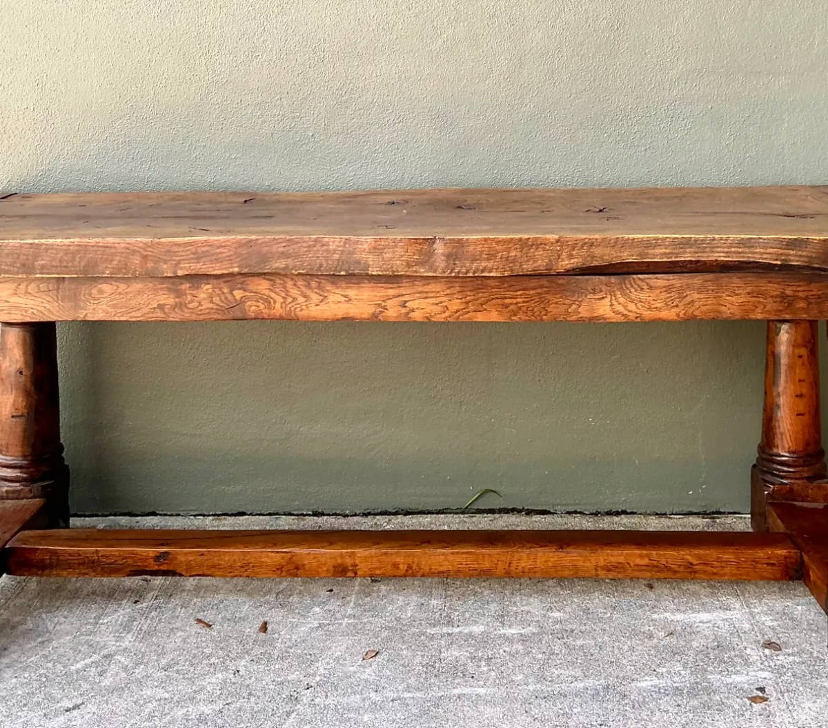 Vintage Belgian Solid Wood Trestle Table — additional photo 6