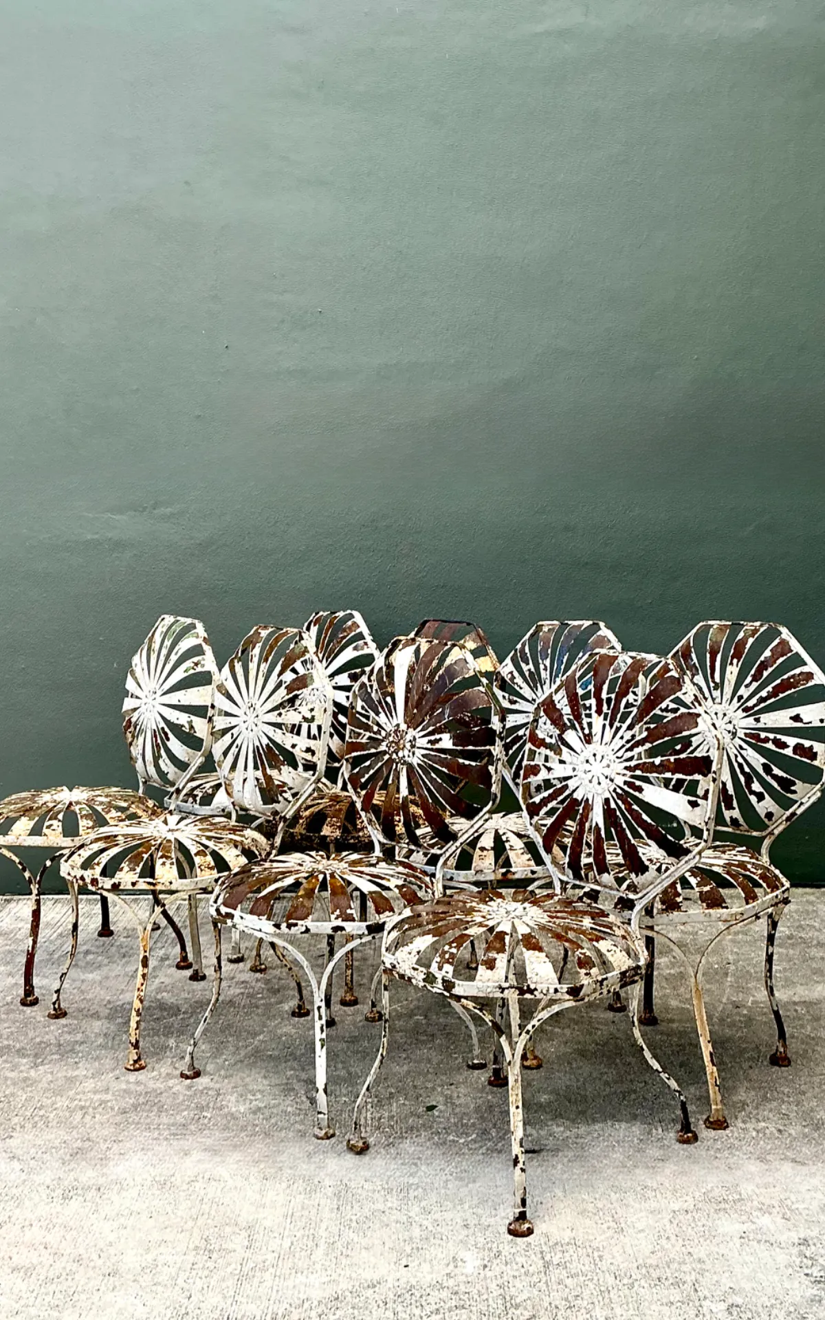 Vintage Francois Carre Sunburst Garden Chairs - Set of Eight — additional photo 8