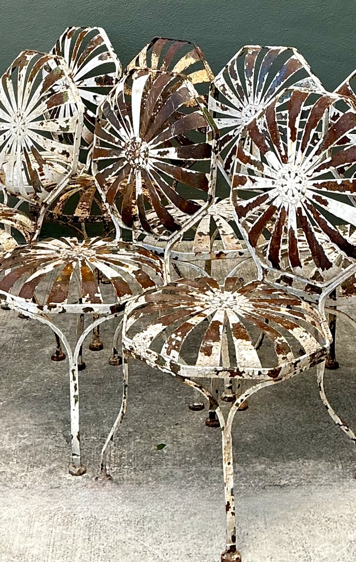 Vintage Francois Carre Sunburst Garden Chairs - Set of Eight — additional photo 6