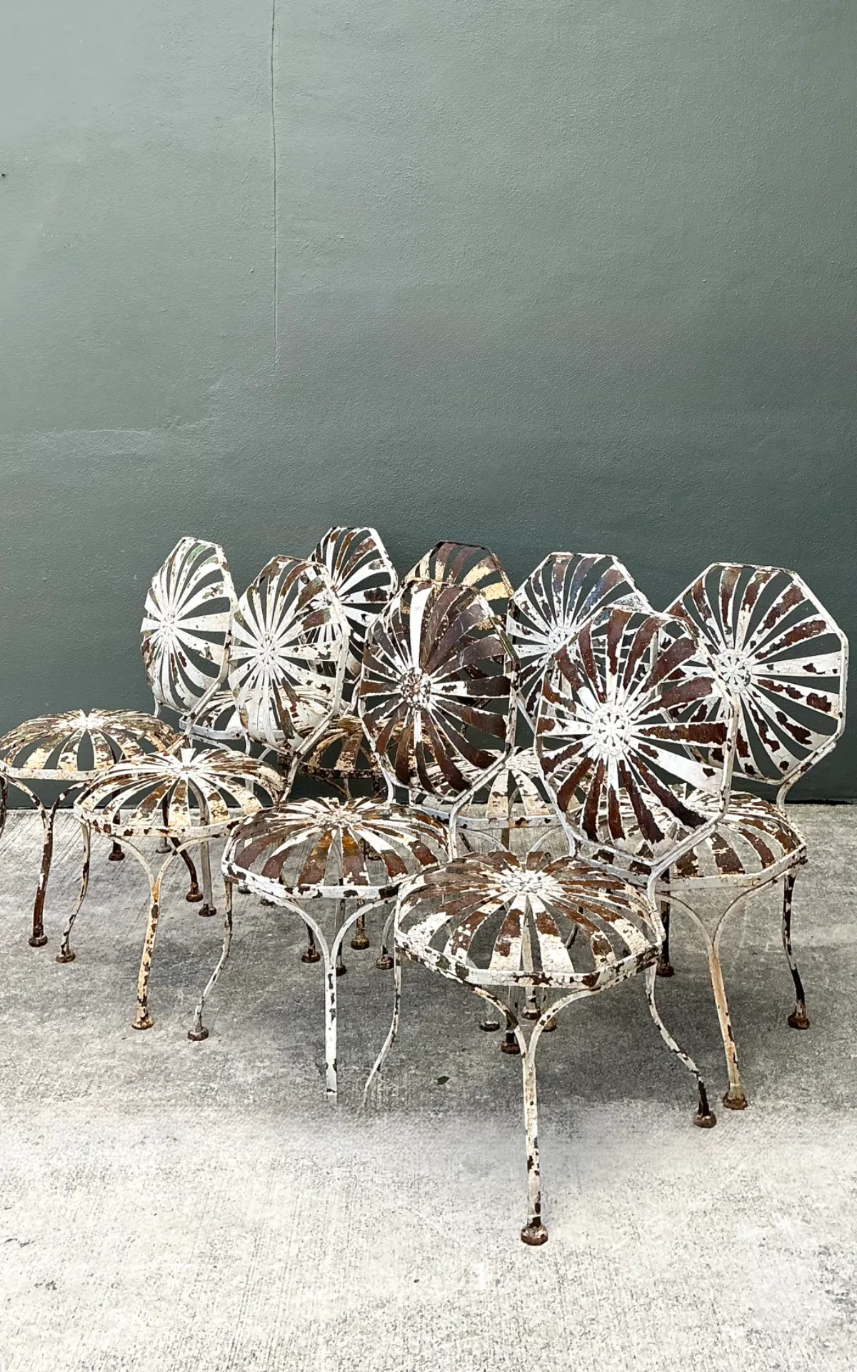 Vintage Francois Carre Sunburst Garden Chairs - Set of Eight — additional photo 2