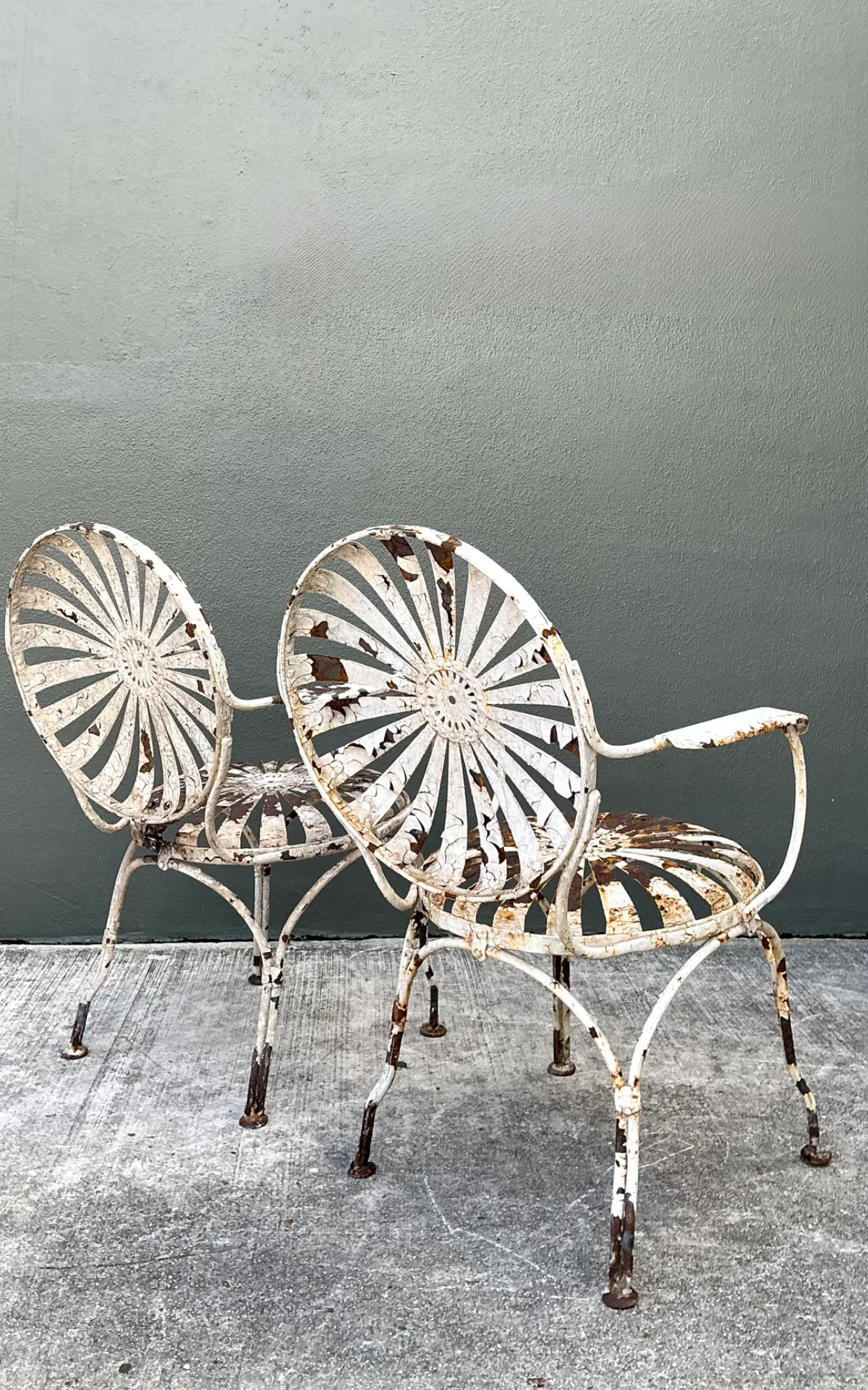 Vintage Francois Carre Sunburst Metal Garden Chairs - A Pair — additional photo 7