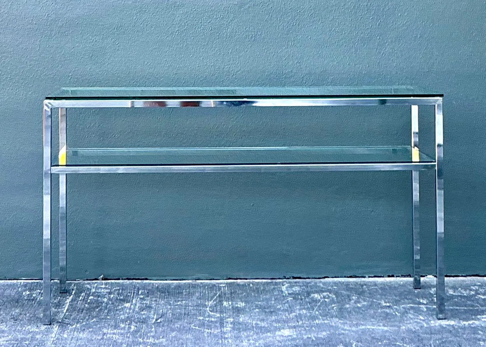 Vintage Chrome and Glass Console Table — additional photo 1