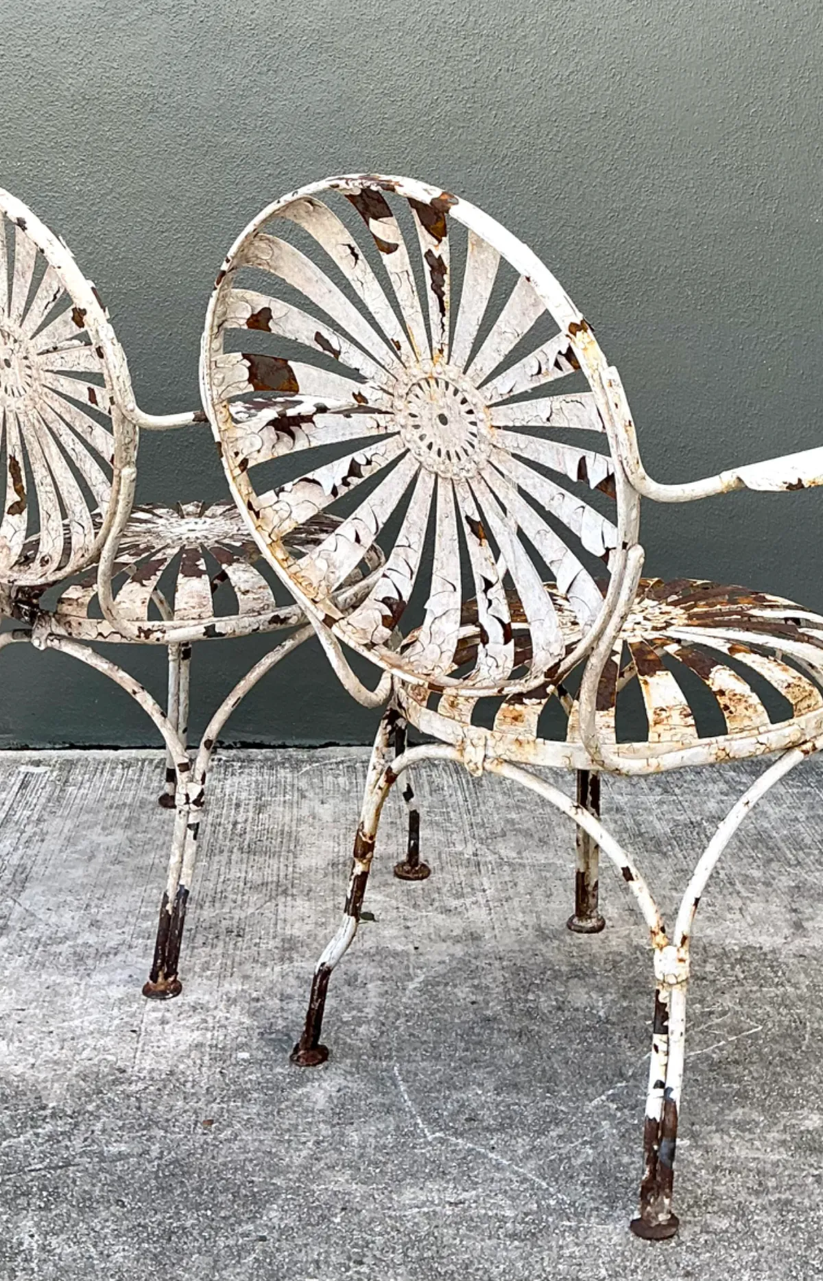 Vintage Francois Carre Sunburst Metal Garden Chairs - A Pair — additional photo 5