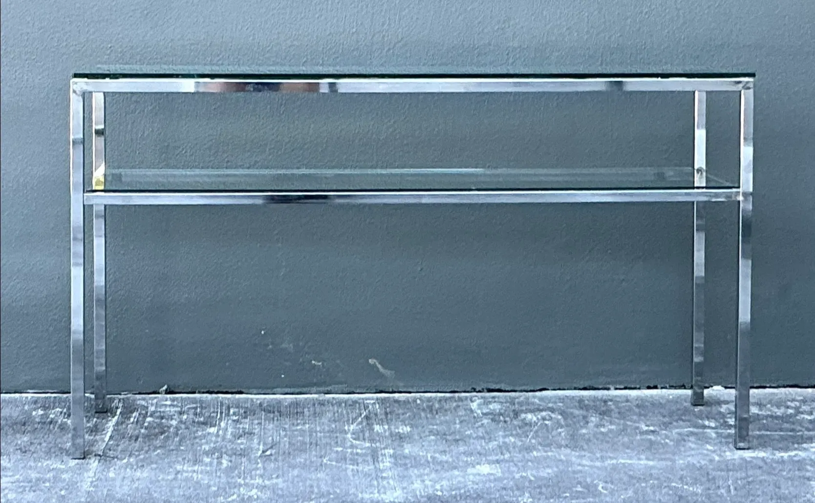 Vintage Chrome and Glass Console Table — additional photo 6
