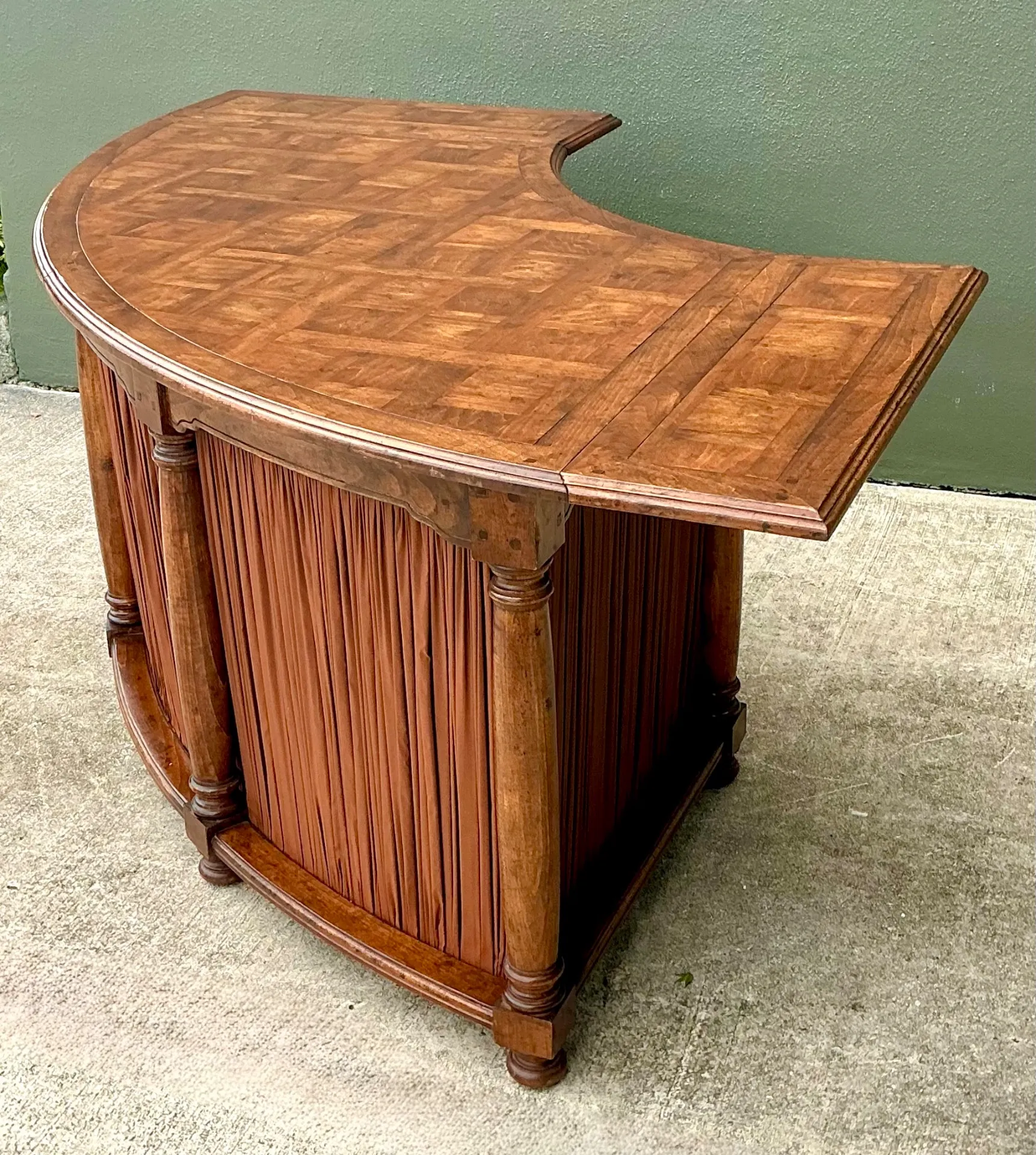 Vintage Shirred Fabric Extendable Desk — additional photo 4