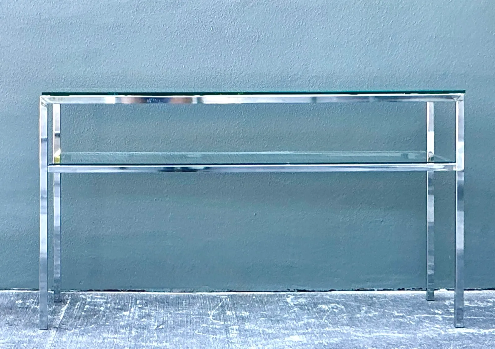 Vintage Chrome and Glass Console Table — additional photo 8