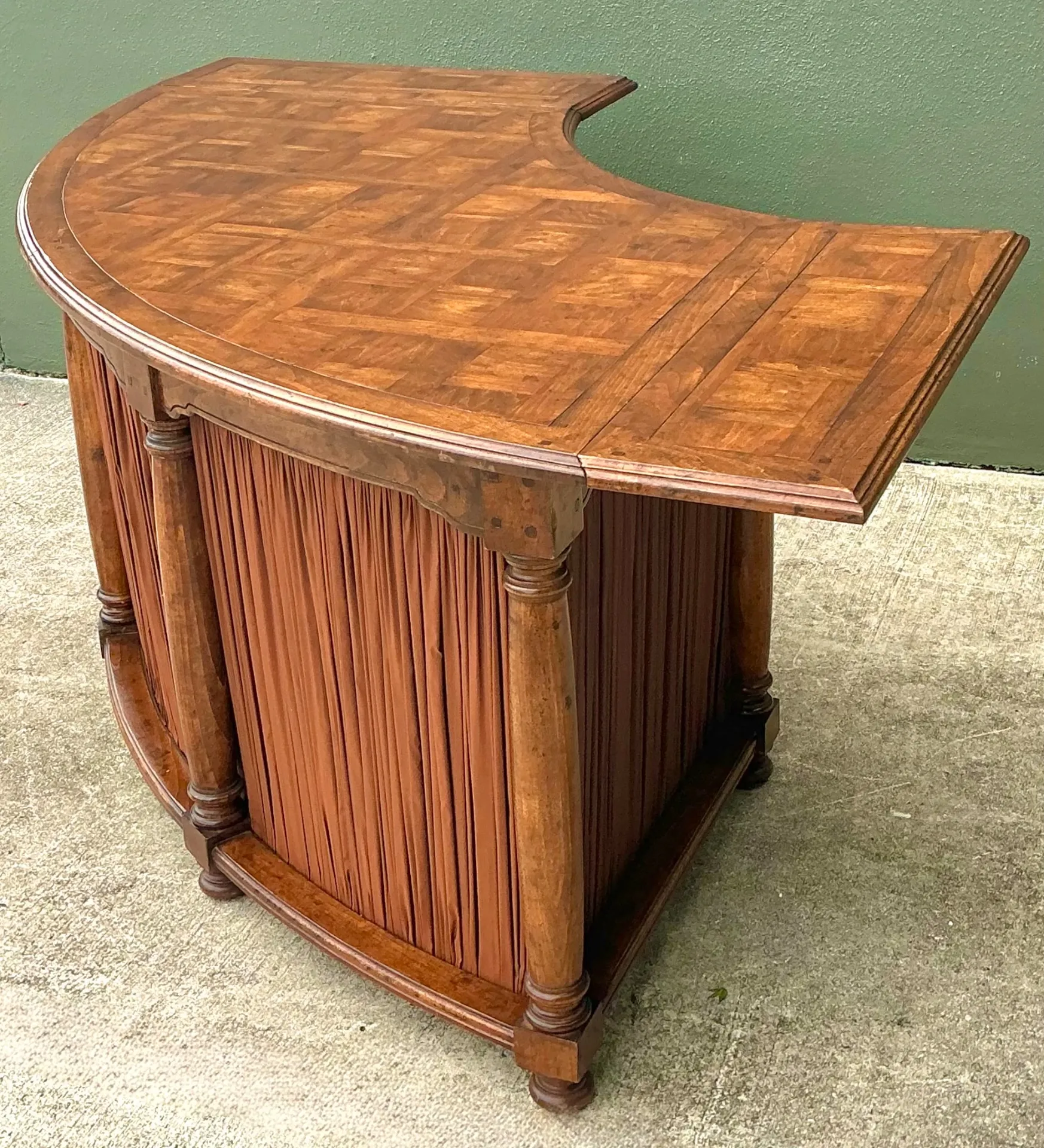 Vintage Shirred Fabric Extendable Desk — additional photo 7
