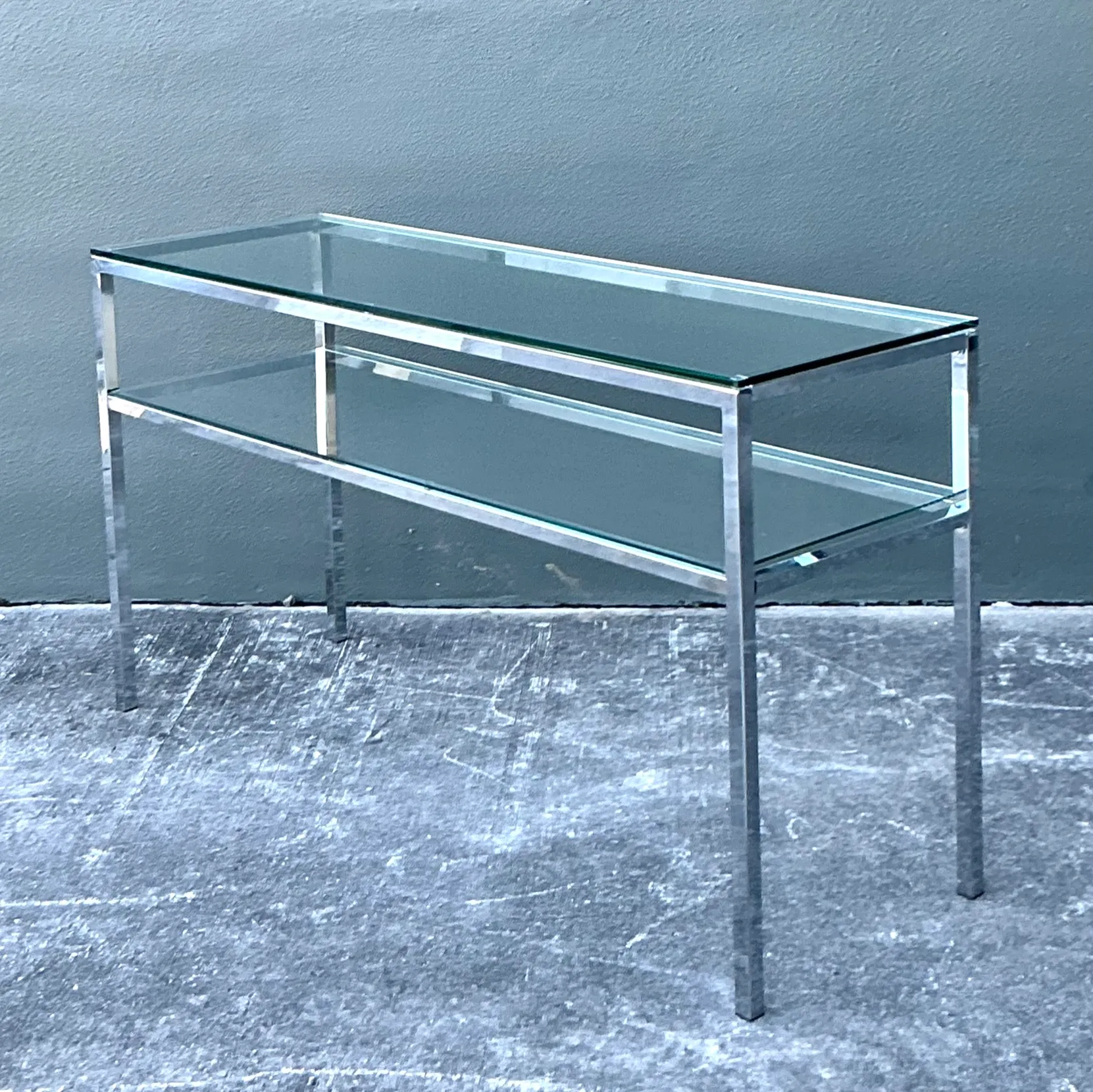 Vintage Chrome and Glass Console Table — additional photo 7