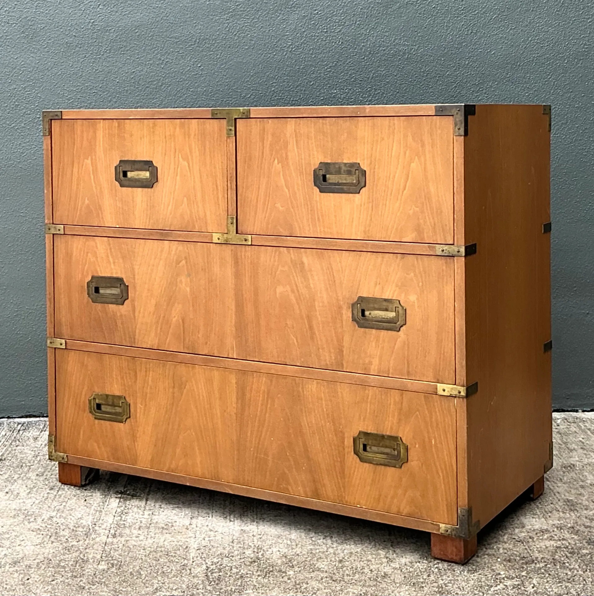 Vintage Baker Wood and Metal Campaign Chest — additional photo 1
