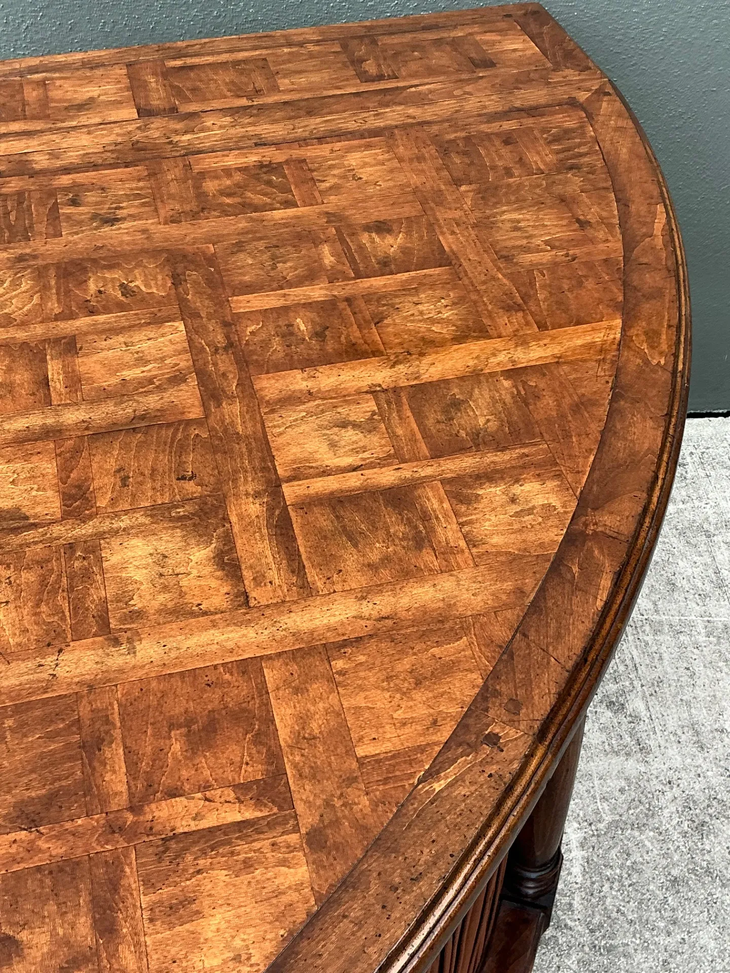 Vintage Shirred Fabric Extendable Desk — additional photo 1