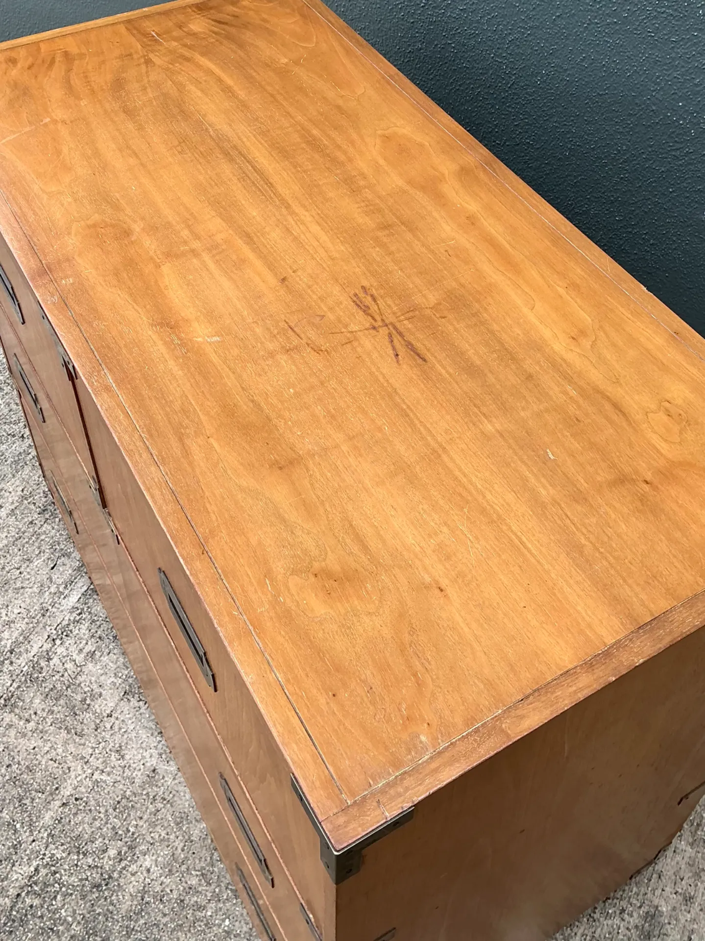 Vintage Baker Wood and Metal Campaign Chest — additional photo 4