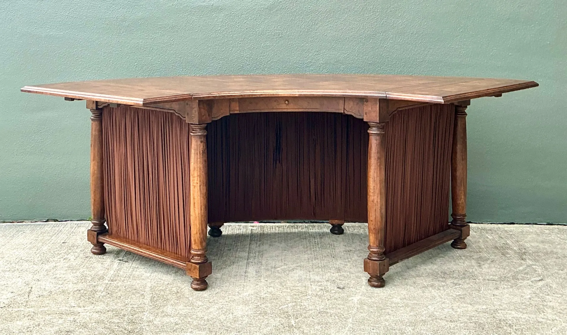Vintage Shirred Fabric Extendable Desk — additional photo 8