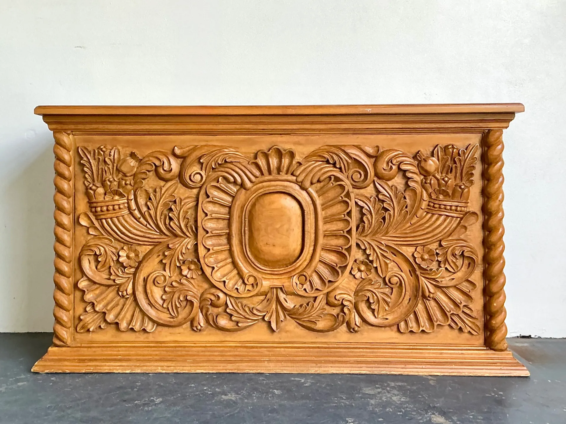 Vintage Ornate Wood Carved Dry Bar — additional photo 6
